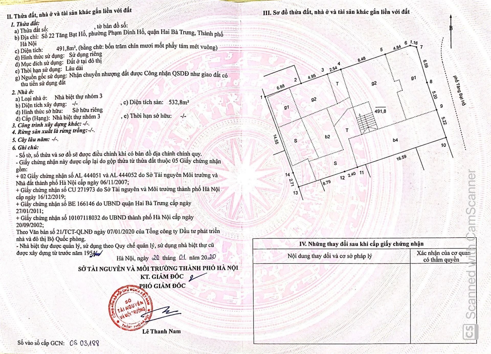 Bán nhà Tăng Bạt Hổ - diện tích 492m2 2 tầng - Lô góc 2 mặt thoáng - giá 520 tỷ