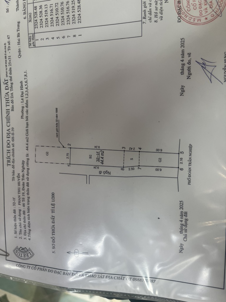 Bán nhà Đoàn Trần Nghiệp - diện tích 45m2 2 tầng - Mặt phố lô góc - giá 25,9 tỷ