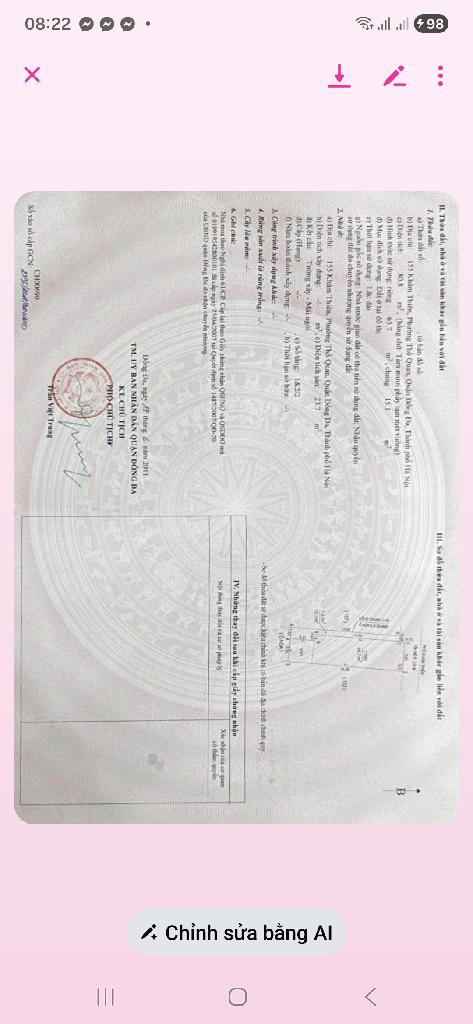 Bán nhà Khâm Thiên - diện tích 82m2 3 tầng - Mặt phố kinh doanh - giá 42 tỷ