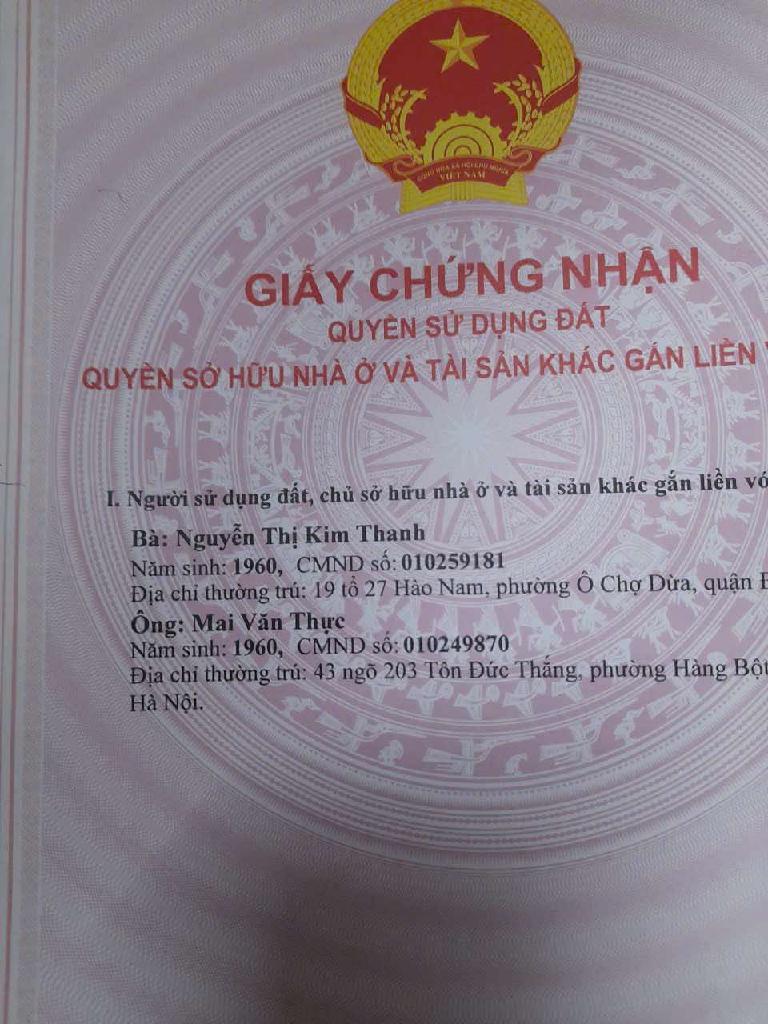 Bán nhà Hào Nam - diện tích 90m2 10 tầng - Mặt phố sầm uất - giá 7,2 tỷ
