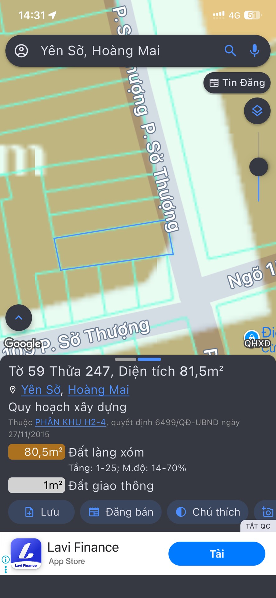 Bán nhà Sở Thượng - diện tích 85m2 1 tầng - Mặt phố, mặt tiền rộng - giá 19,5 tỷ