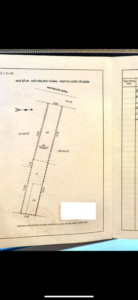 Bán nhà Tôn Đức Thắng - diện tích 128m2 1 tầng - Cực đẹp - giá 56,8 tỷ
