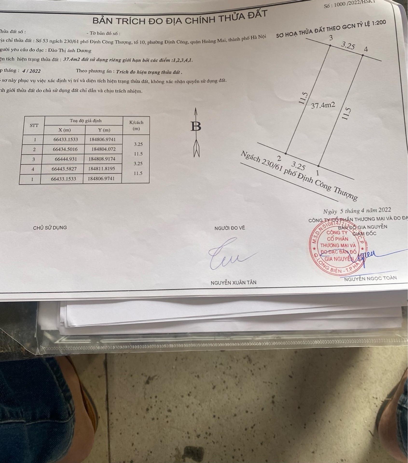 Bán nhà Định Công Thượng - diện tích 37m2 0 tầng - Mảnh đất vàng - giá 1 tỷ