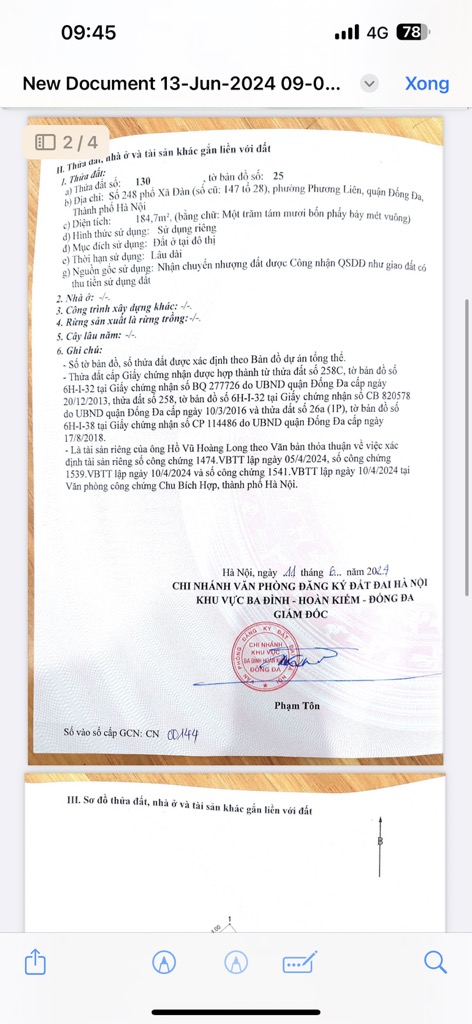 Bán nhà Xã Đàn - diện tích 185m2 10 tầng - Lô góc 2 mặt thoáng - giá 165 tỷ