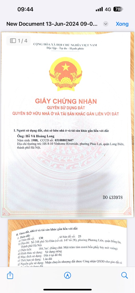 Bán nhà Xã Đàn - diện tích 185m2 10 tầng - Lô góc 2 mặt thoáng - giá 165 tỷ