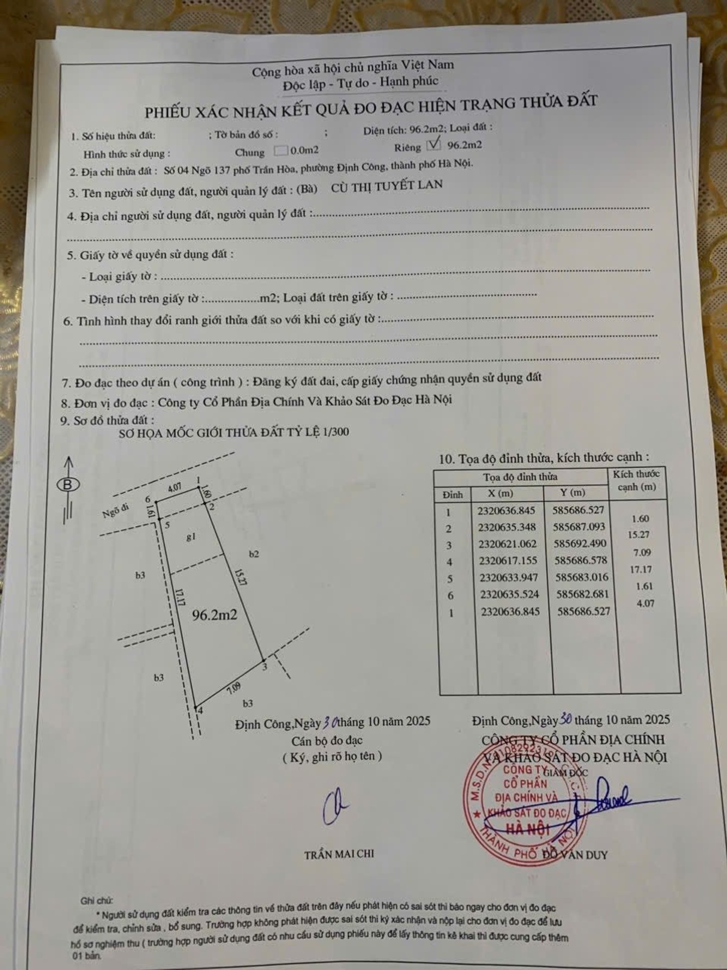 Bán nhà Trần Hòa - diện tích 90m2 0 tầng - Lô góc - giá 6,45 tỷ