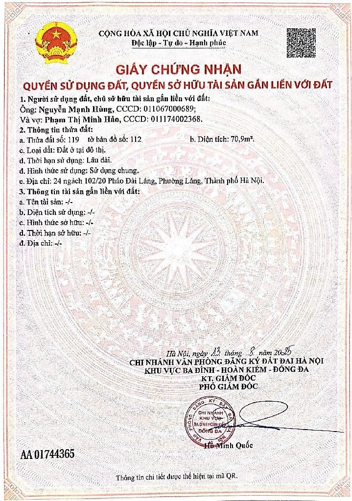 Bán nhà Pháo Đài Láng - diện tích 71m2 7 tầng - Thang máy - giá 27,5 tỷ